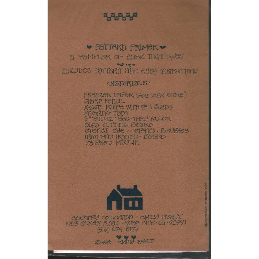 Vintage 1984‎ Emily Hyatt Country Collection Stencil Pattern Primer Booklet DIY